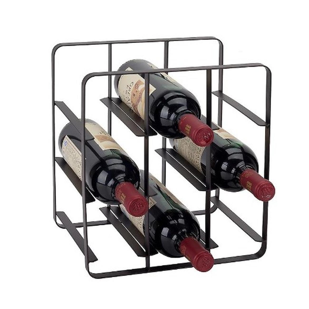 apollo-wine-rack-9-bottle-flat-iron - Apollo 9-Bottle Iron Wine Rack