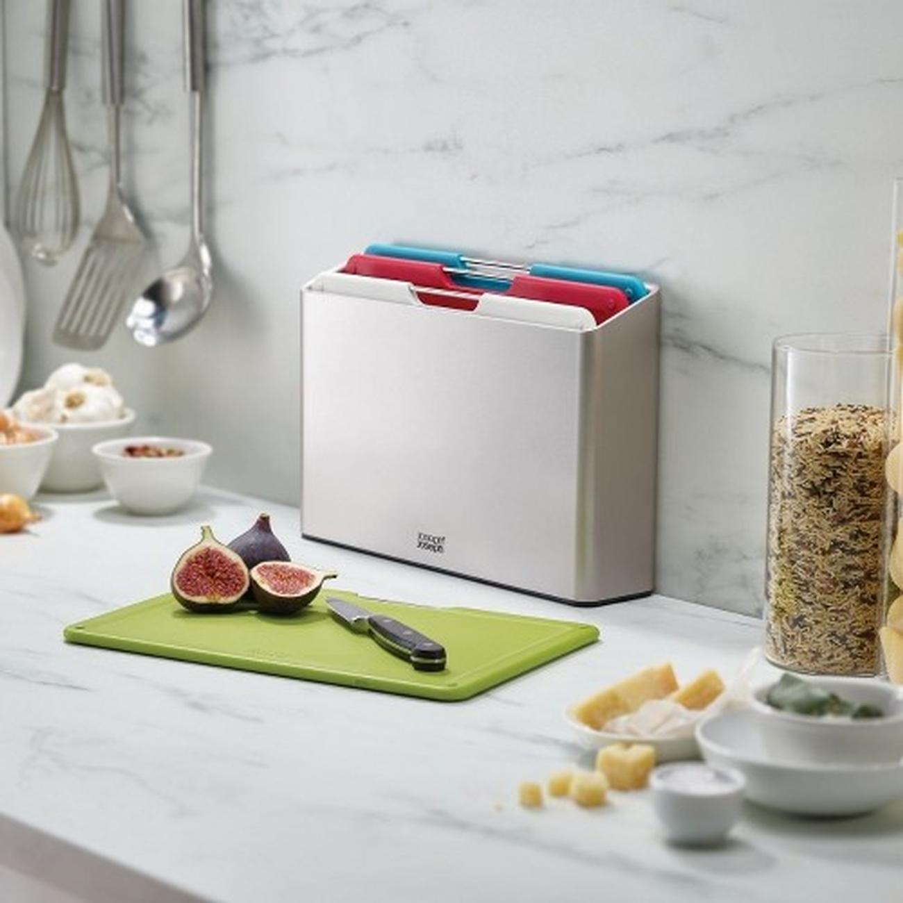 Joseph Joseph Folio™ 4pc Chopping Board Set & Elevate Chef's Knife Set