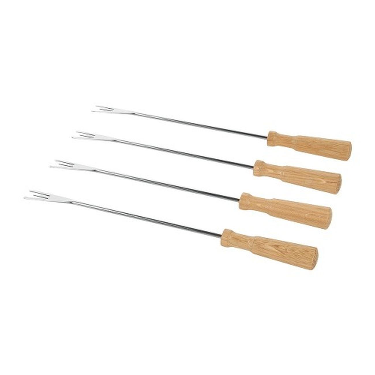 boska-set-of-4-fondue-oslo-forks-oak-wood - Boska Fondue Forks Oslo 4pc