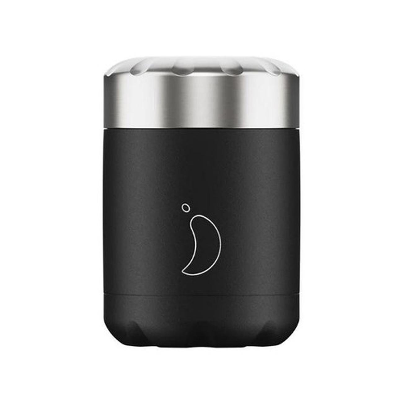 chillys-food-flask-300ml-black - Chilly's Food Pot Mono Black 300ml