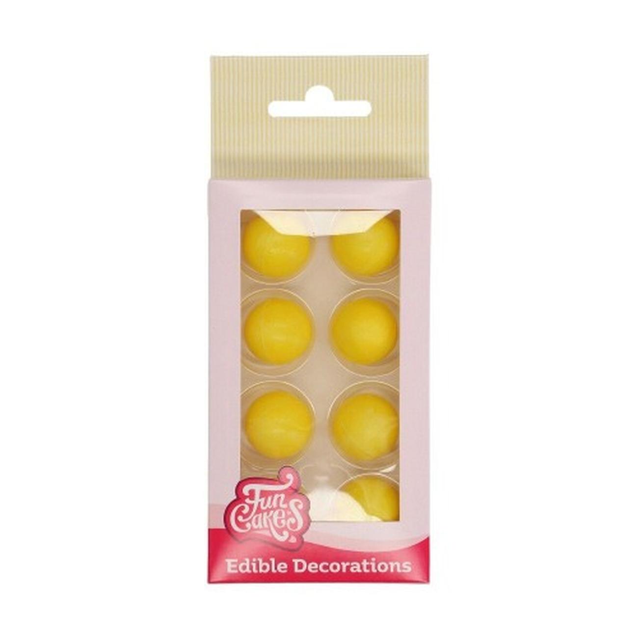 fun-cakes-choco-balls-yellow-8pc-set - FunCakes Choco Balls Yellow 8pc