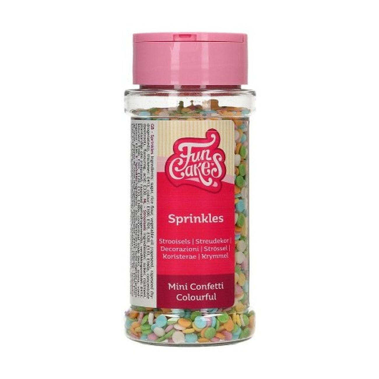 fun-cakes-mini-confetti-colourful-sprinkles-60g - FunCakes Mini Confetti Colourful Sprinkles 60g