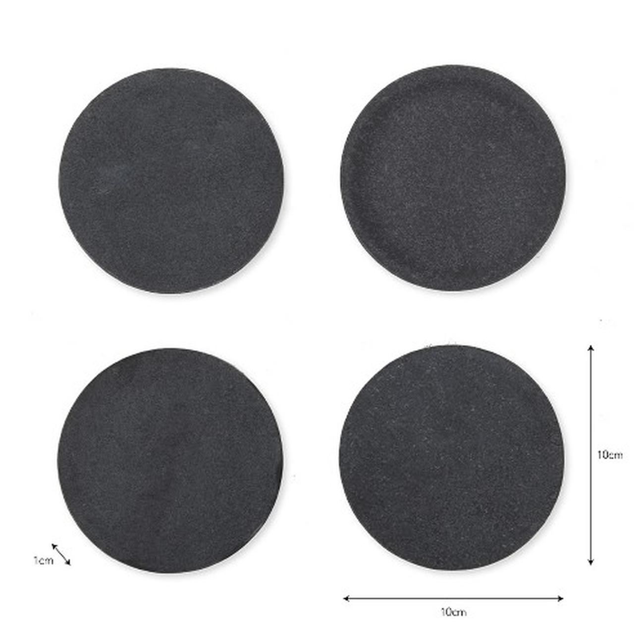 garden-trading-black-marble-coasters-round-4-piece-set - Garden Trading Set of 4 Black Marble Coasters