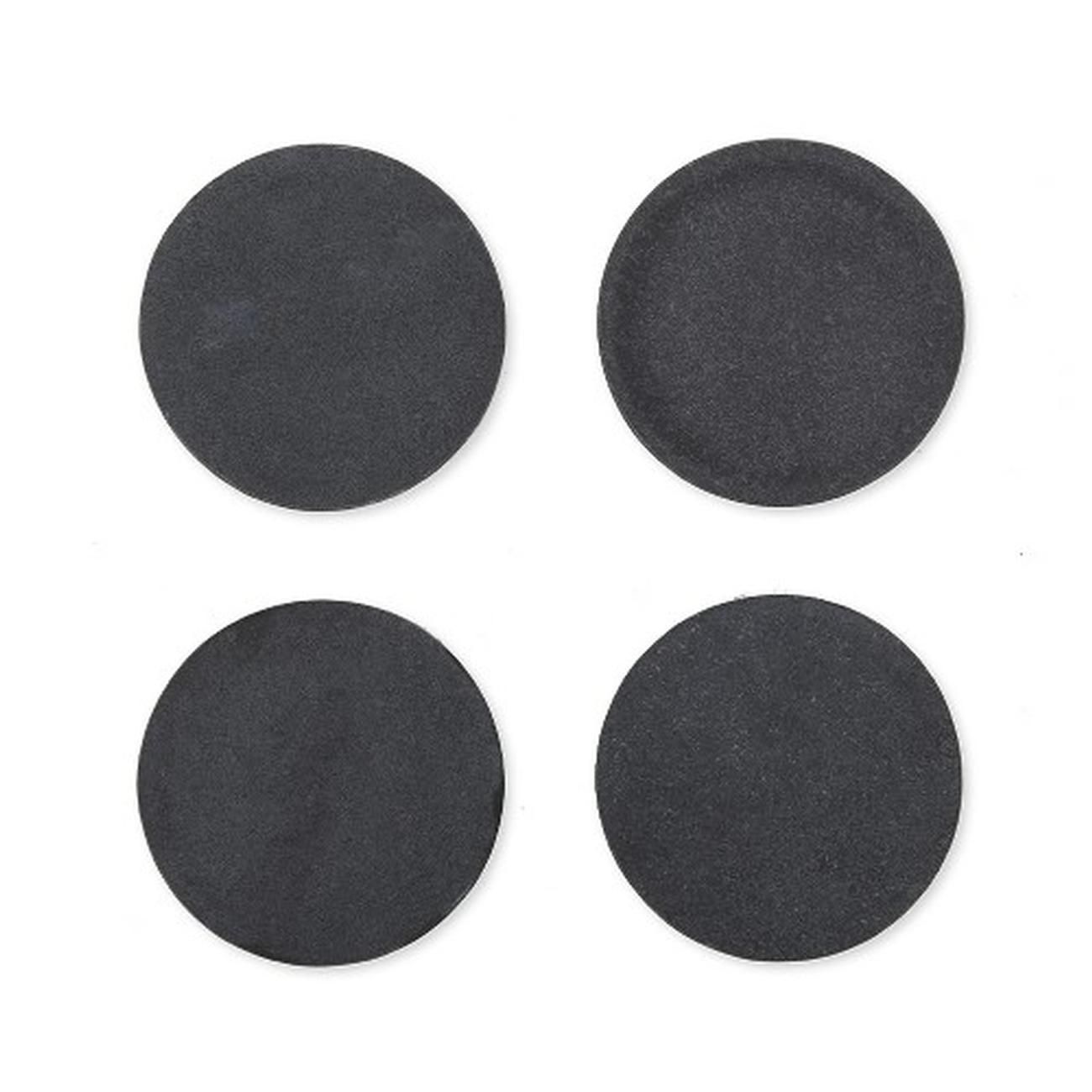 garden-trading-black-marble-coasters-round-4-piece-set - Garden Trading Set of 4 Black Marble Coasters