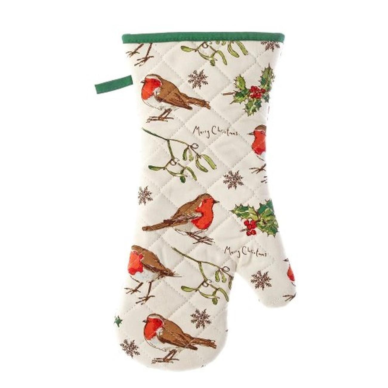 ulster-weavers-gauntlet-oven-glove-christmas-robins-and-holly-madeleine-floyd - Ulster Weavers Gauntlet Madeleine Floyd Robins & Holly
