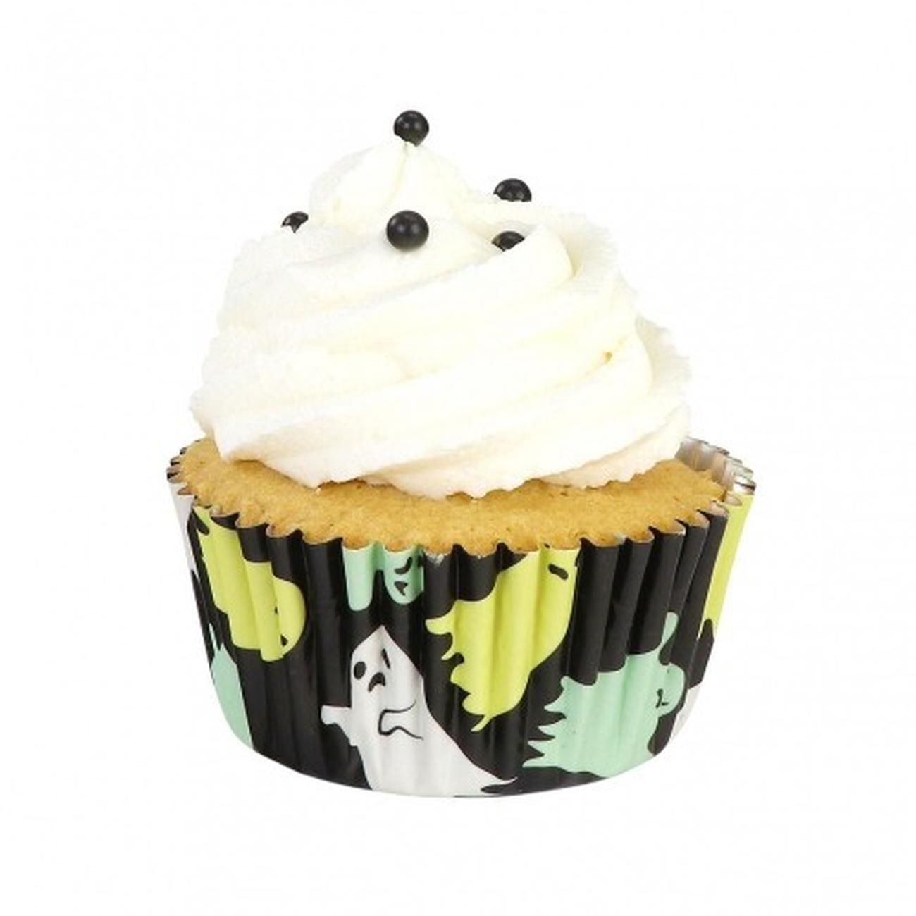 pme-30-foil-lined-baking-cases-halloween-ghoulish-ghosts - PME 30 Foil Baking Cases Halloween Ghoulish Ghosts