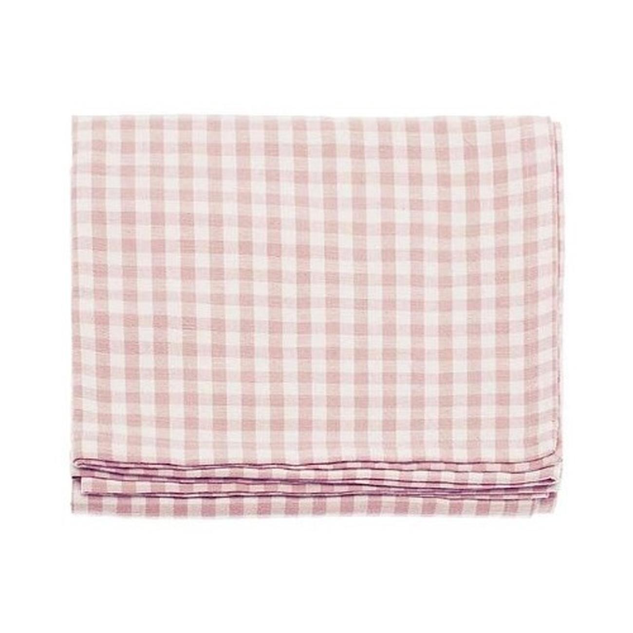 walton-tablecloth-gingham-plaster-pink-130x180cm - Walton & Co Gingham Tablecloth Plaster Pink 130x180cm