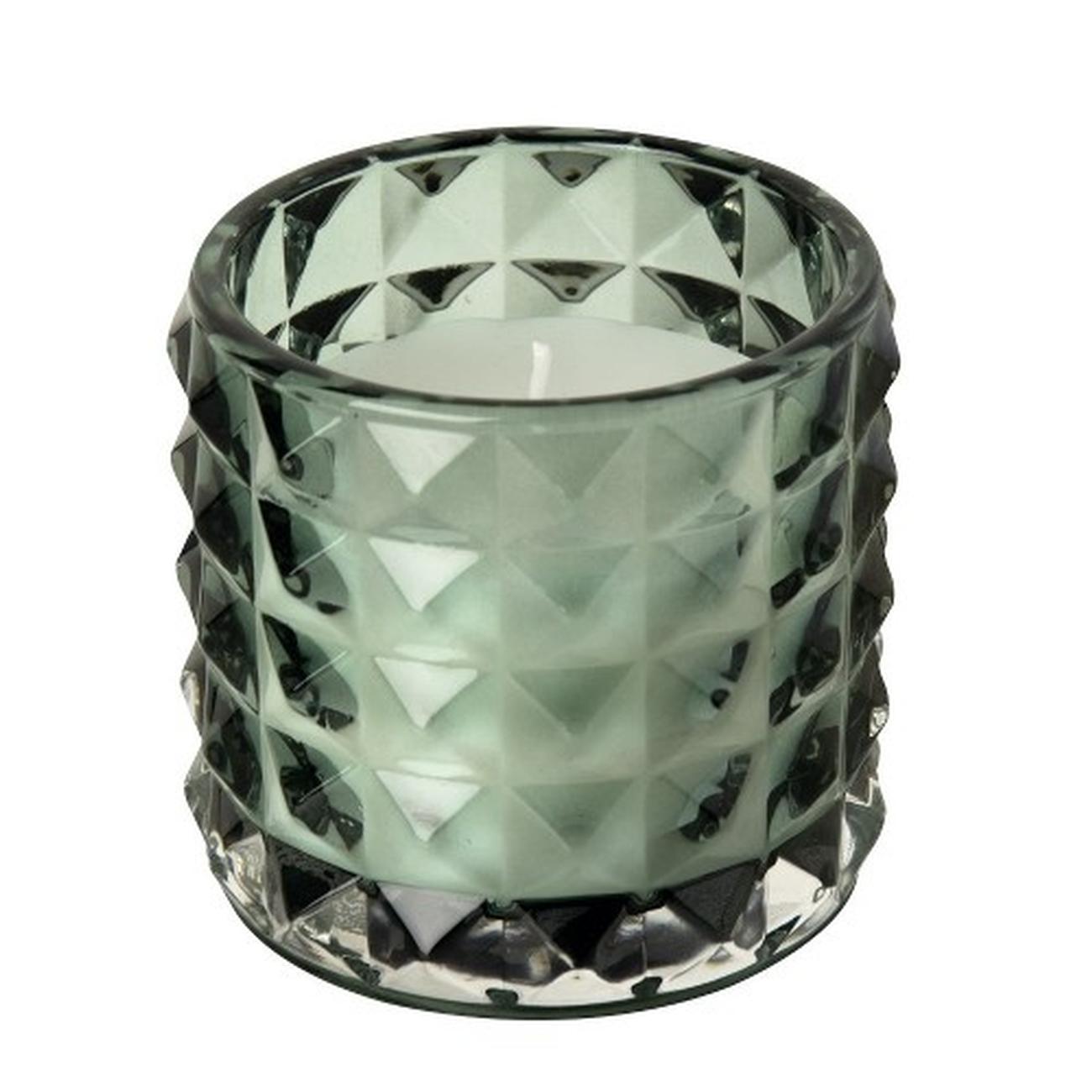 ihr-glass-votive-candle-dark-green - Glass Votive Holder with Candle Dark Green