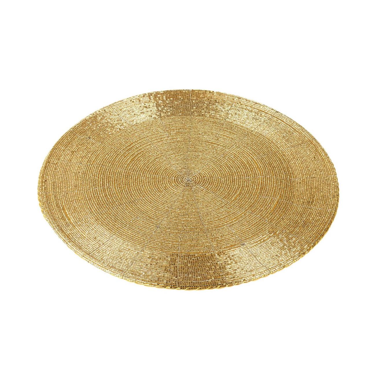 Beaded Placemat, Acrylic Glimmer Gold