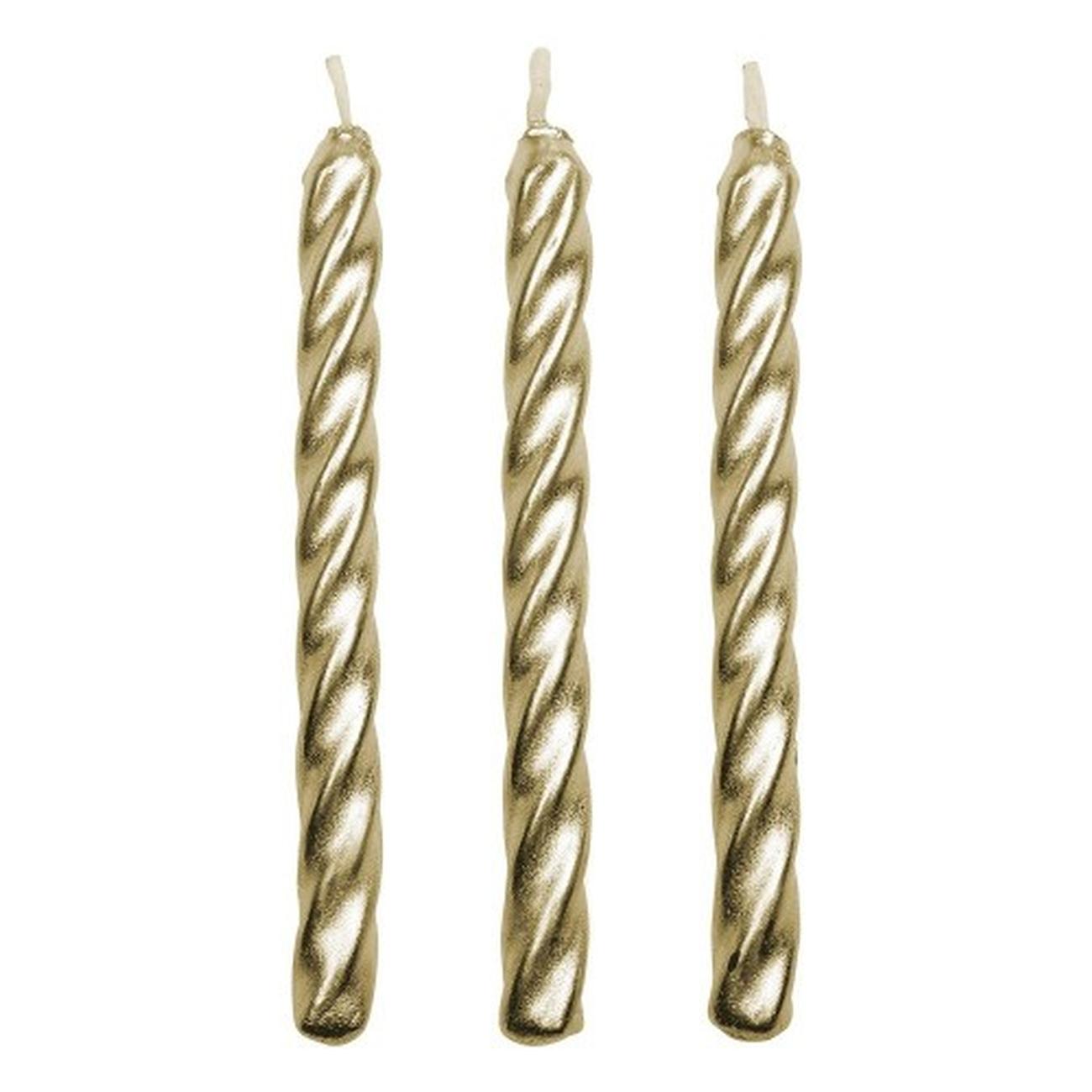 pme-gold-twist-candles-and-holders-10-pk - PME Gold Twist Candles 10pc