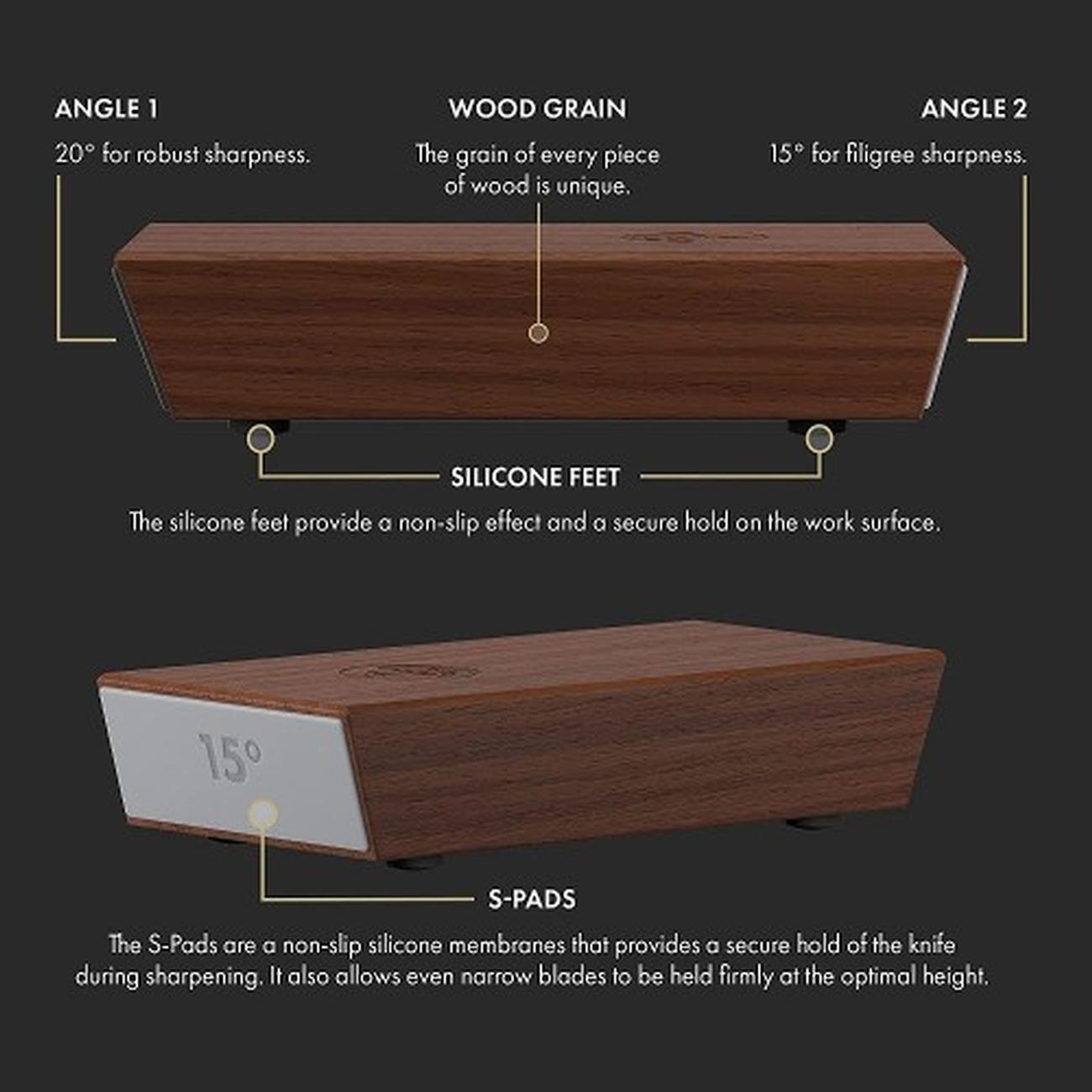 horl-2-knife-sharpener-walnut-dark-brown - HORL2 Sharpener Nut