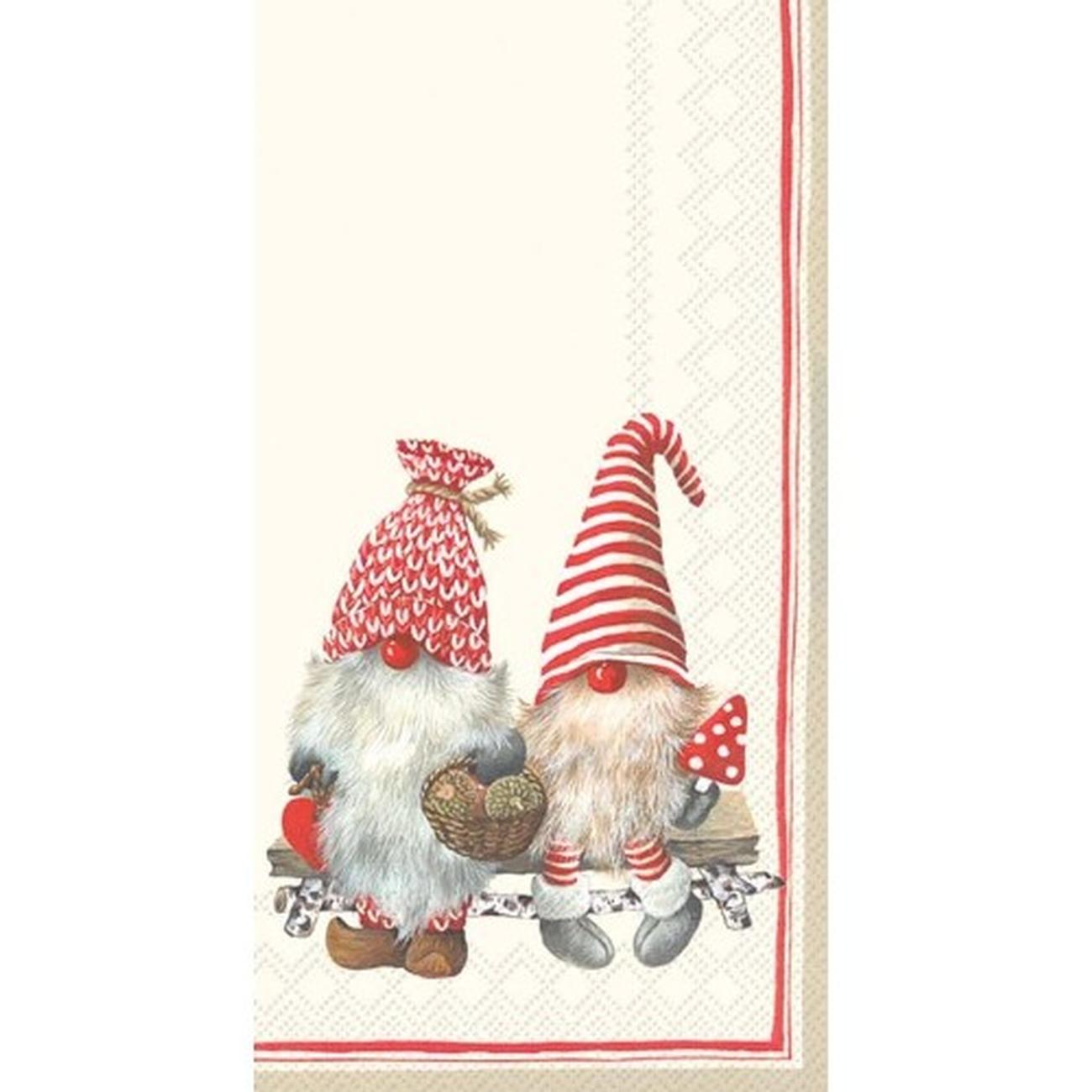 IHR-paper-guest-towel-friendly-tomte-red - IHR Christmas Guest Serviettes Friendly Tomte Red