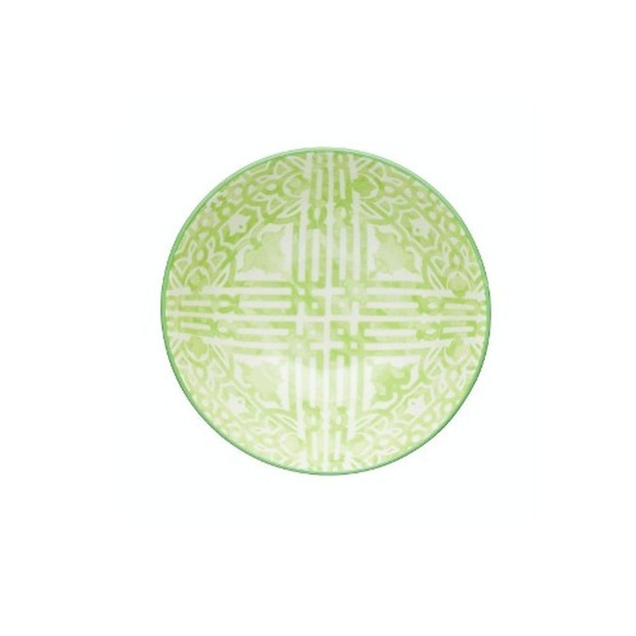 kitchencraft-green-and-white-tile-effect-ceramic-bowl - KitchenCraft Green & White Tile Ceramic Bowl