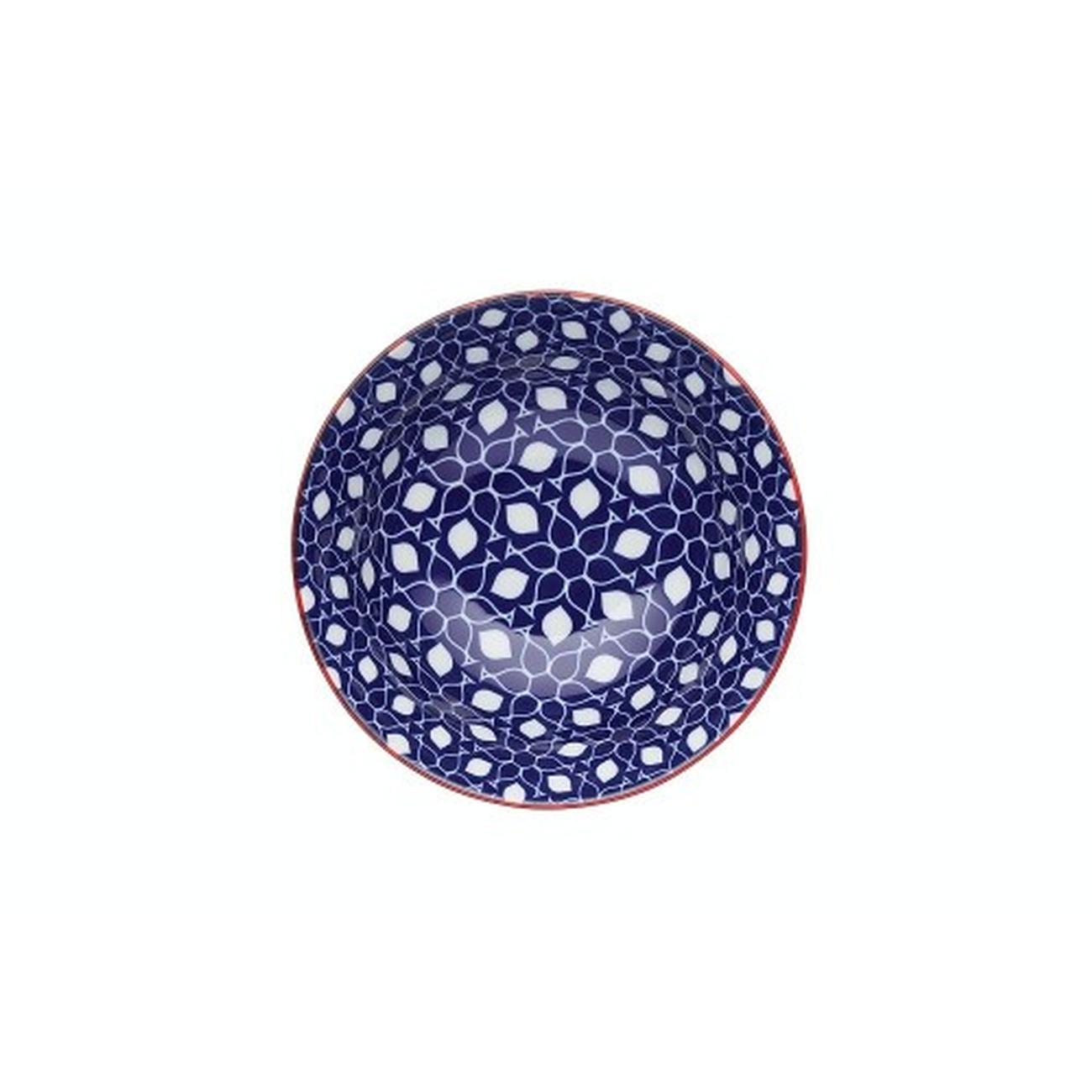 kitchencraft-blue-floral-geometric-ceramic-bowl - KitchenCraft Blue Floral Geometric Ceramic Bowl