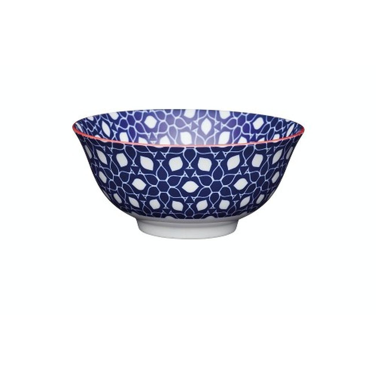 kitchencraft-blue-floral-geometric-ceramic-bowl - KitchenCraft Blue Floral Geometric Ceramic Bowl