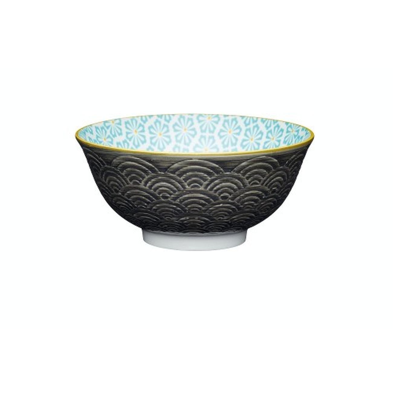 kitchencraft-grey-arched-pattern-ceramic-bowl - KitchenCraft Grey Arched Pattern Ceramic Bowl