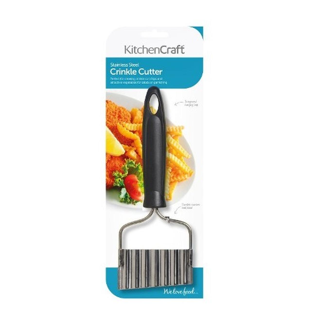 kitchencraft-black-handled-stainless-steel-crinkle-chip-cutter - KitchenCraft Black Handled Stainless Steel Crinkle Chip Cutter