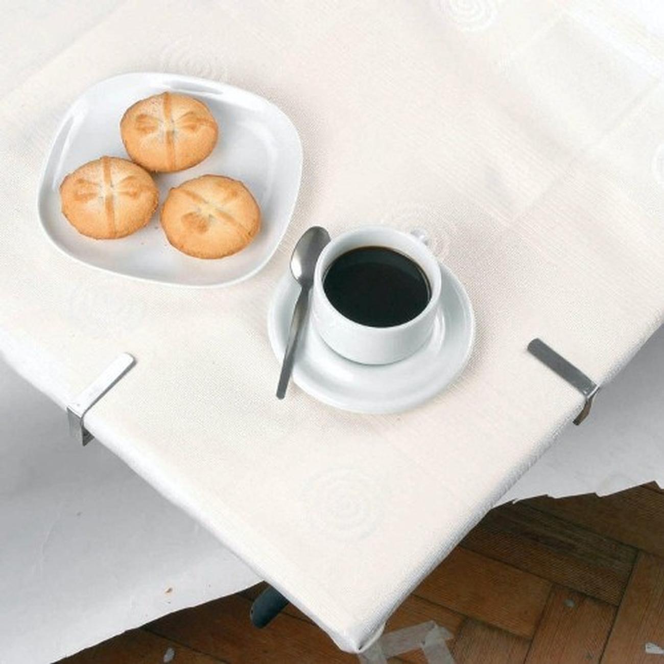 kitchencraft-tablecloth-clips-set-of-4-stainless-steel - KitchenCraft Set of 4 Stainless Steel Tablecloth Clips