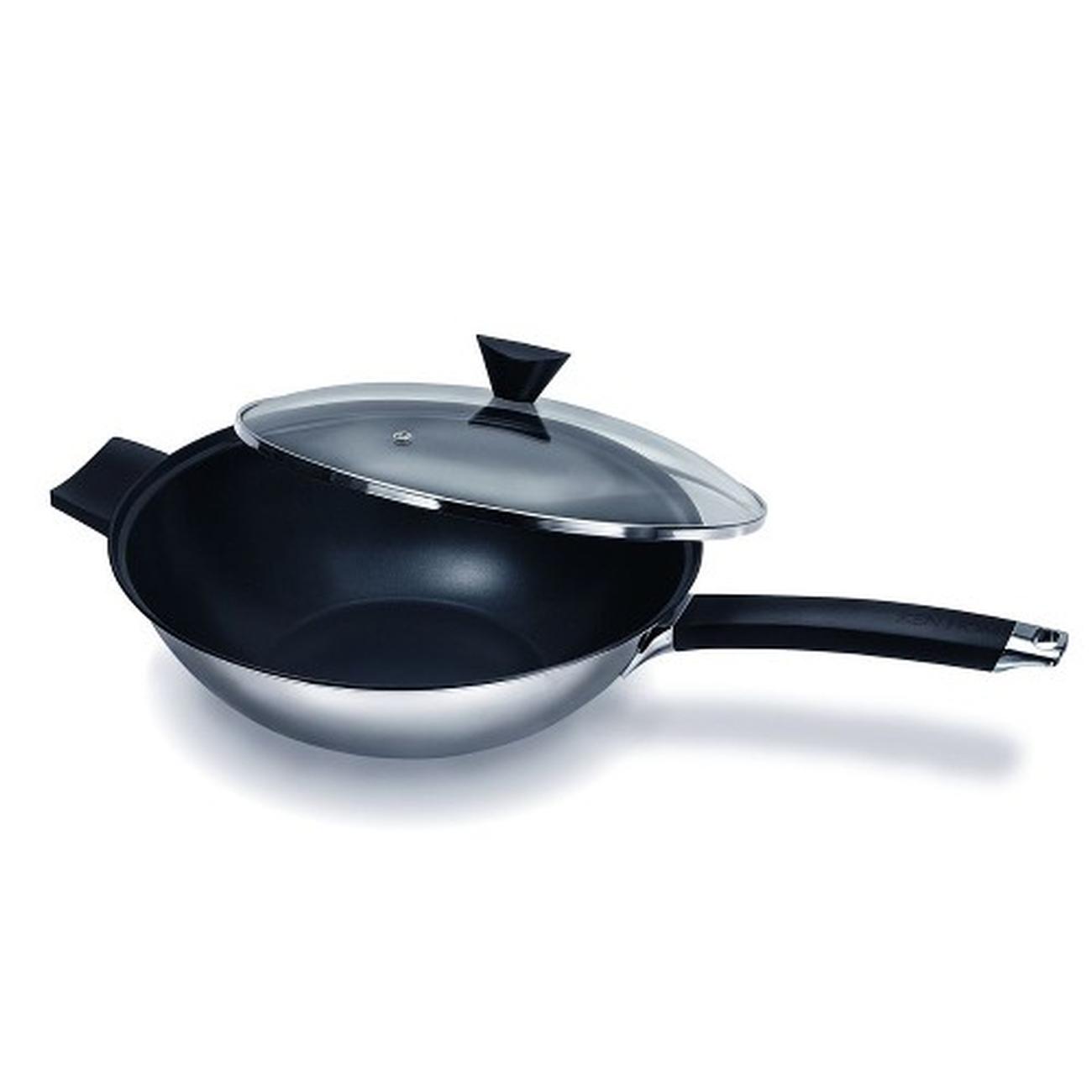 ken-hom-excellence-non-stick-stainless-steel-wok-and-lid-set - Ken Hom Excellence Non-stick Stainless Steel 2pc Wok Set