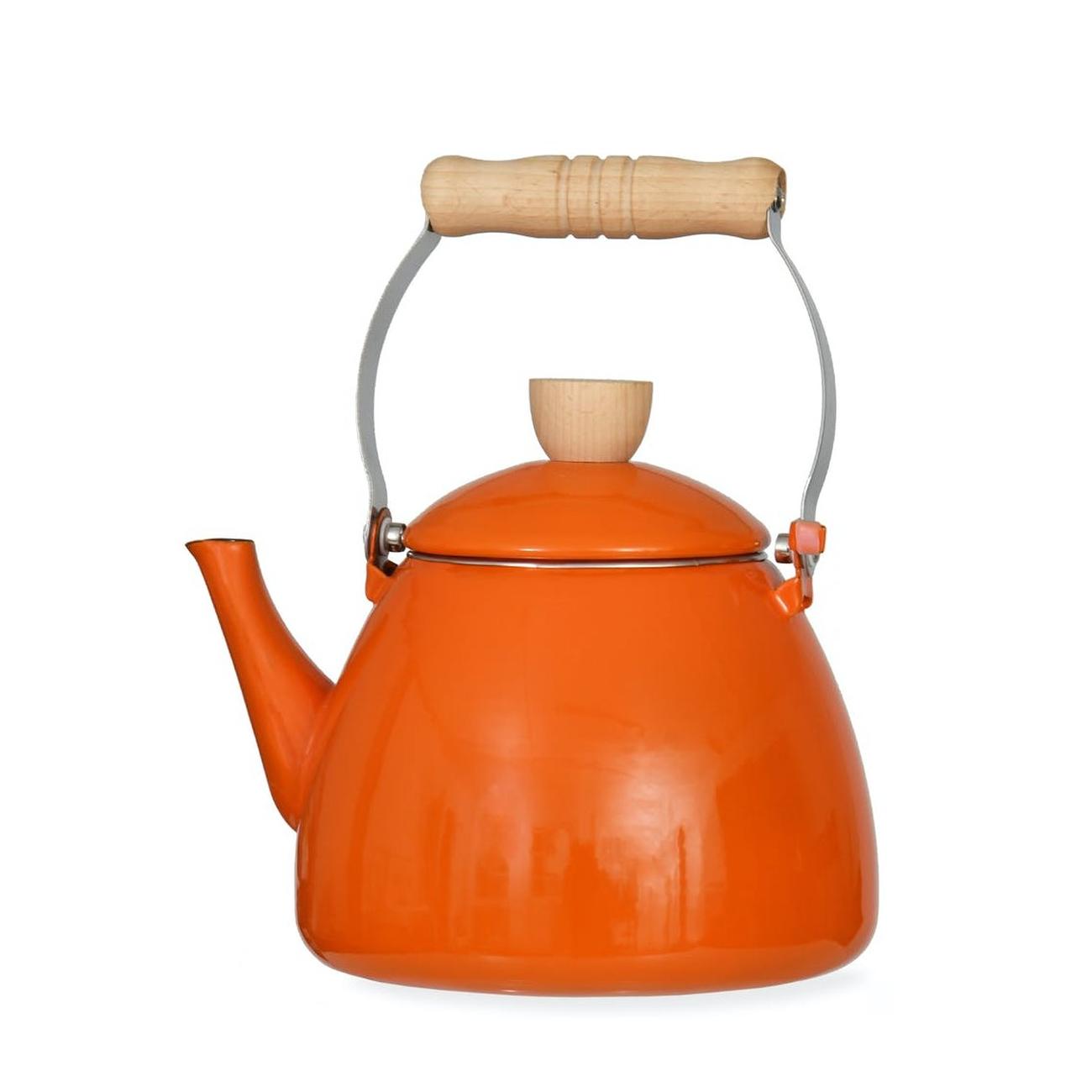 Enamel Stove Kettle Orange