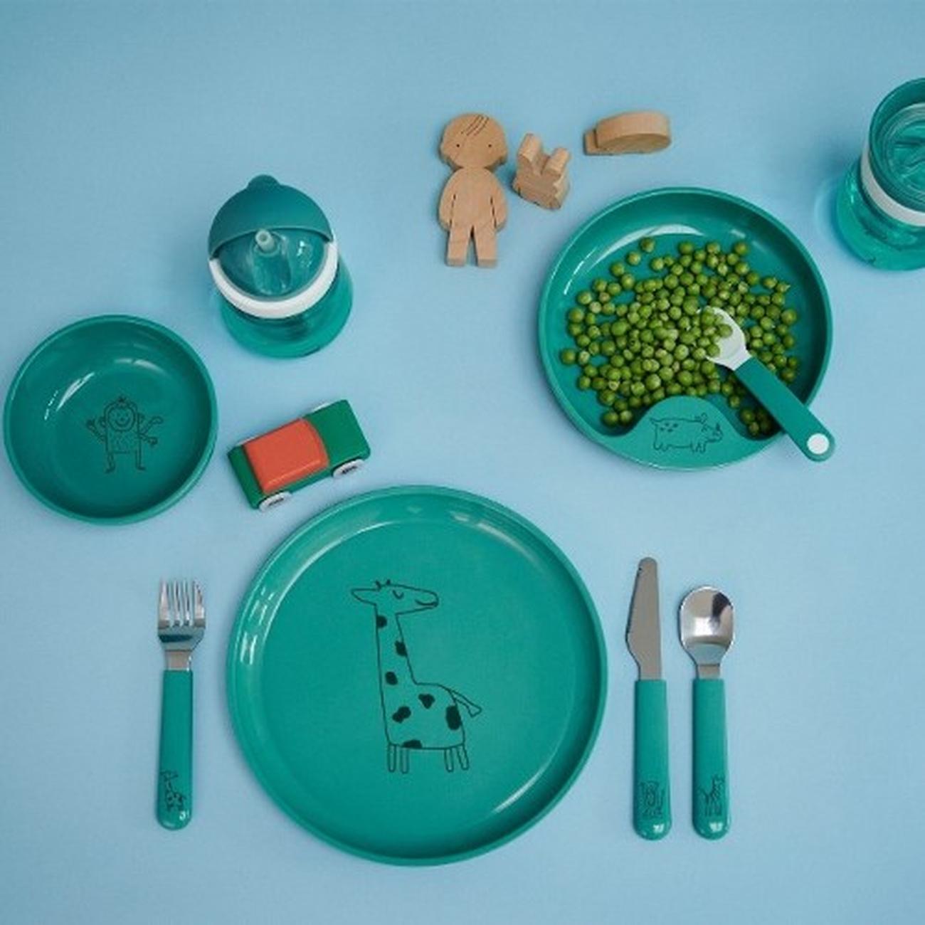 mepal-childrens-cutlery-set-3pc-deep-turquoise - Mepal 3pc Kid's Cutlery Set Deep Turquoise
