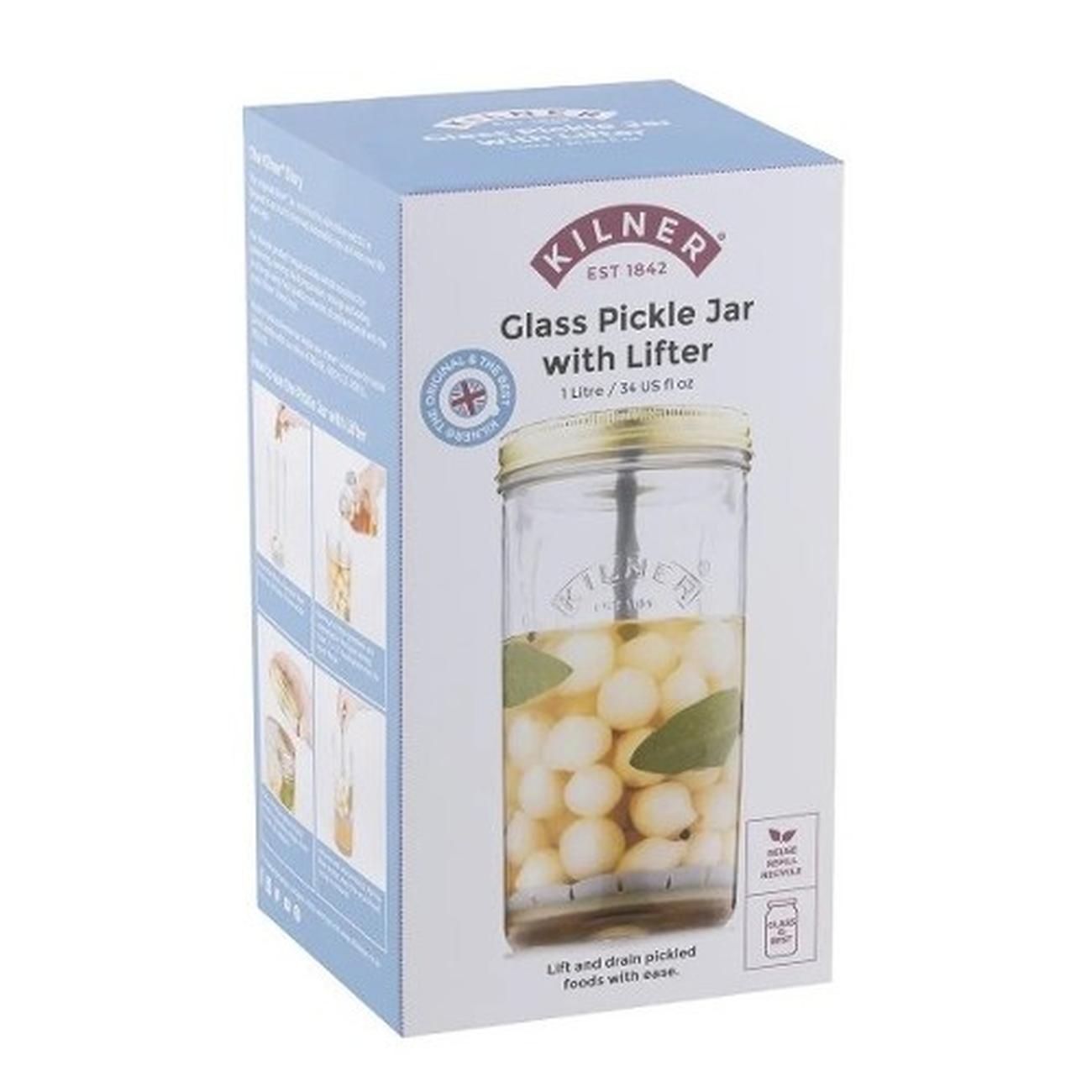 kilner-wide-mouth-pickle-jar-1000ml-with-lifter - Kilner Pickle Jar & Lifter 1L
