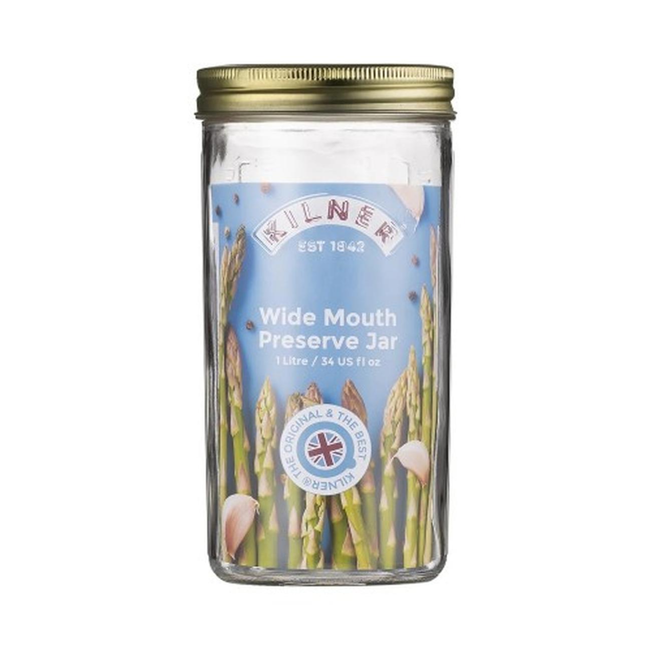 kilner-wide-mouth-preserve-jar-1L - Kilner Wide Mouth Preserve Jar 1L