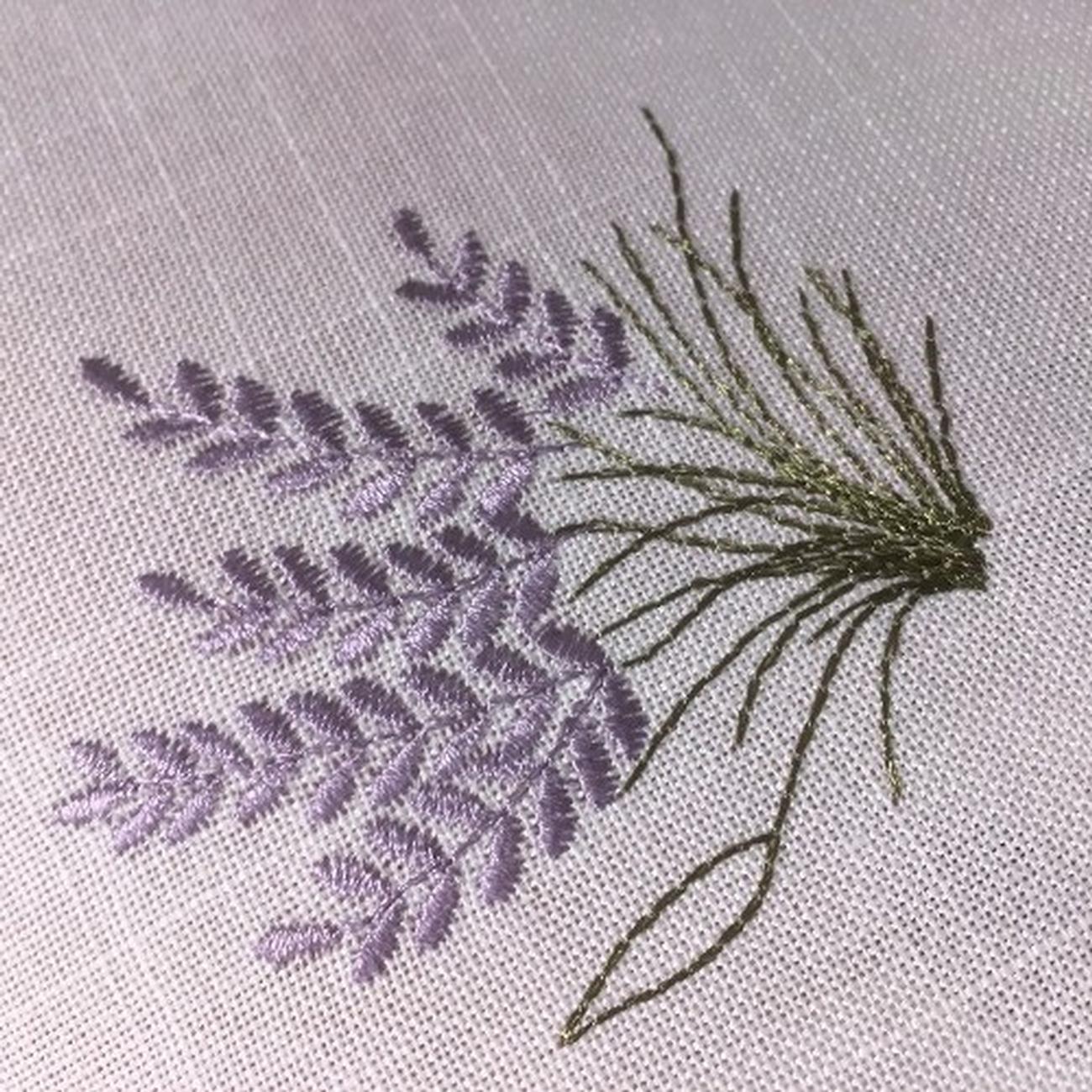 samuel-lamont-lavender-embroidered-table-mat-12-inch - Lavender Embroidered Round Mat 12-