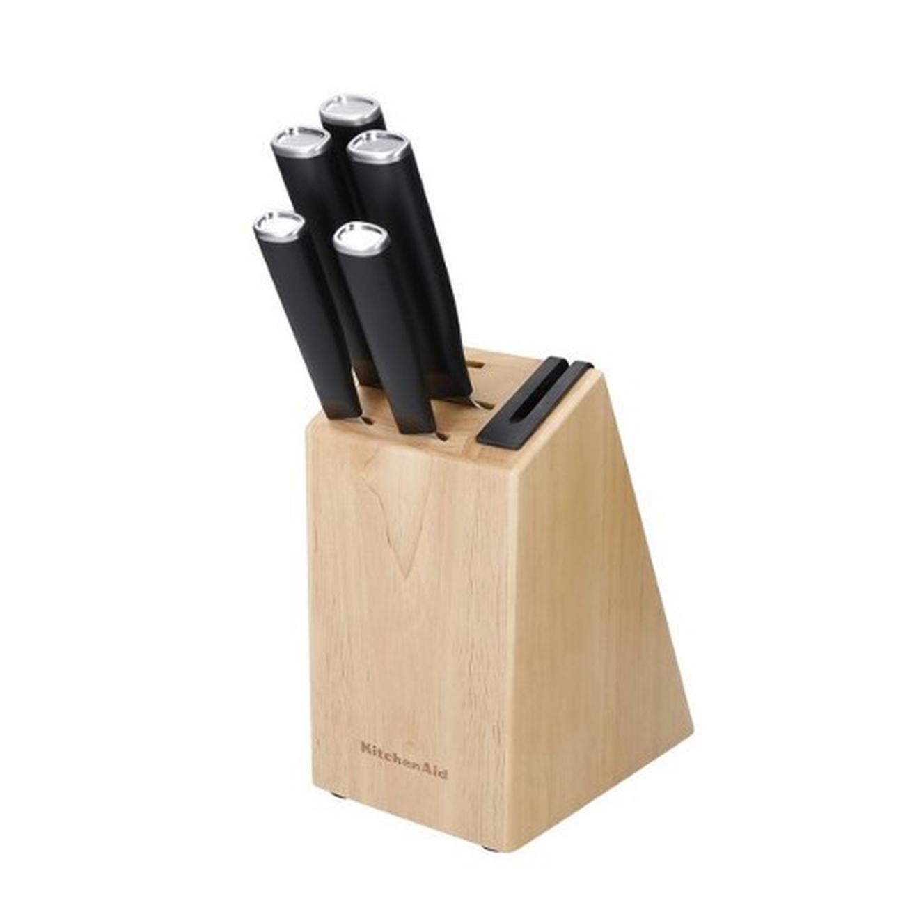 KitchenAid-5-Piece-Japanese-Steel-Knife-Set-with-Sharpener-and-Birchwood-Block - KitchenAid 5-Piece Japanese Steel Knife Set with Sharpener and Birchwood Block