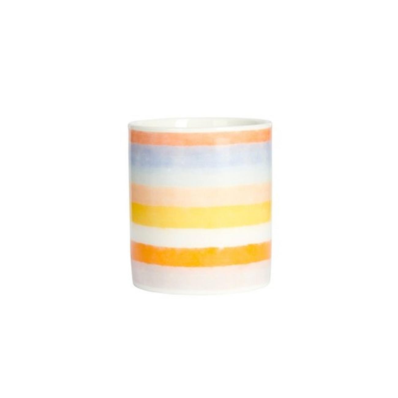 KitchenCraft-Porcelaine-Espresso-Mug-Soleada-Stripe-Design-80ml - KitchenCraft 80ml Porcelain Espresso Cup Soleada Stripe