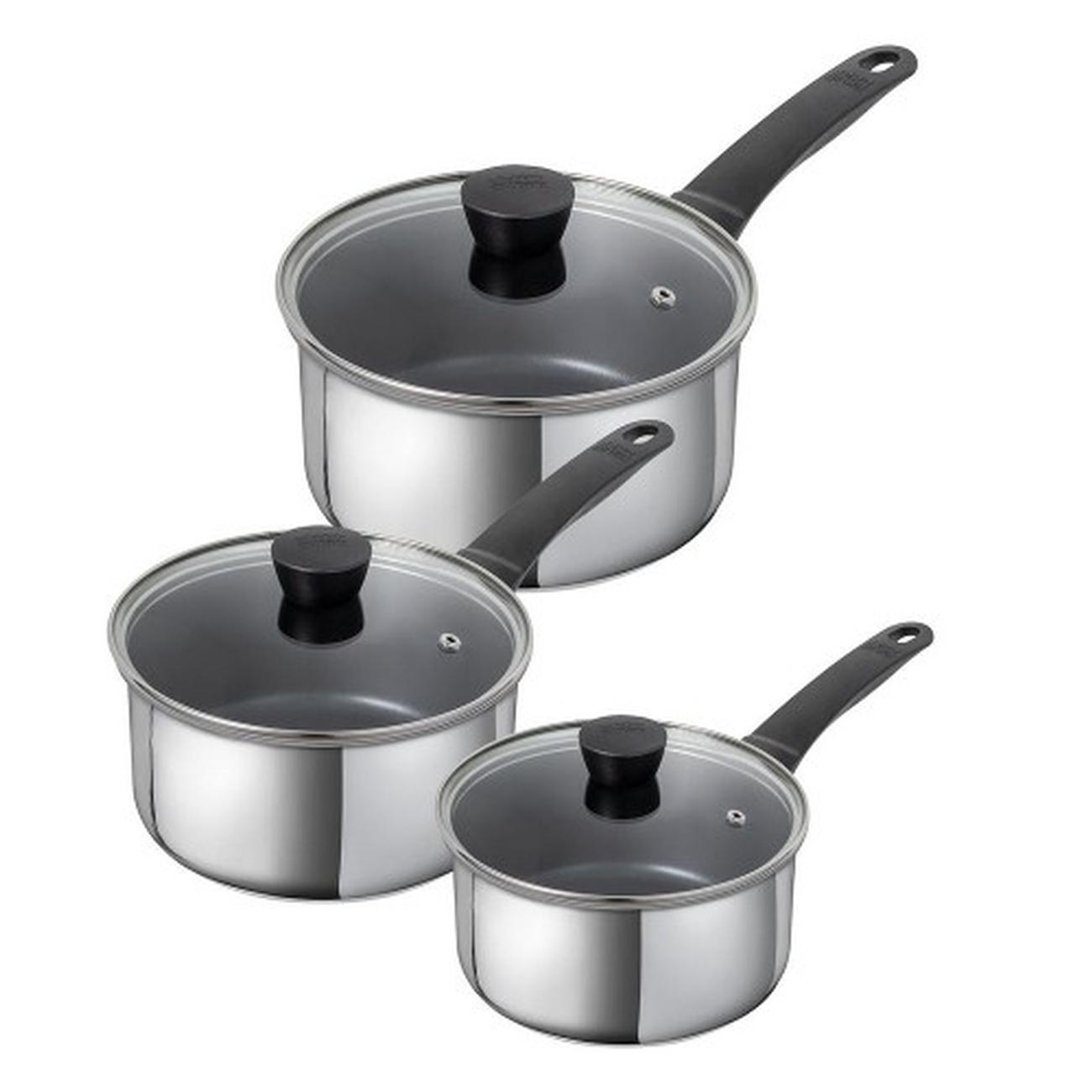 kuhn-rikon-classic-induction-non-stick-saucepans-3pc-set - Kuhn Rikon Classic Induction Non-Stick 3pc Saucepans Set