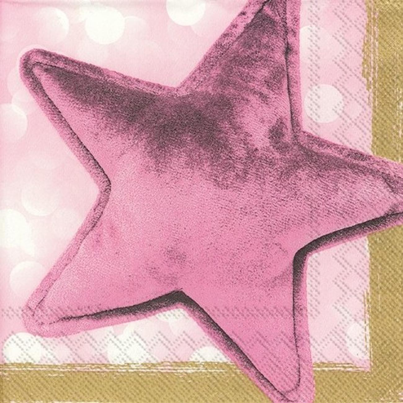 IHR Lunch Napkin Velvet Star Gold