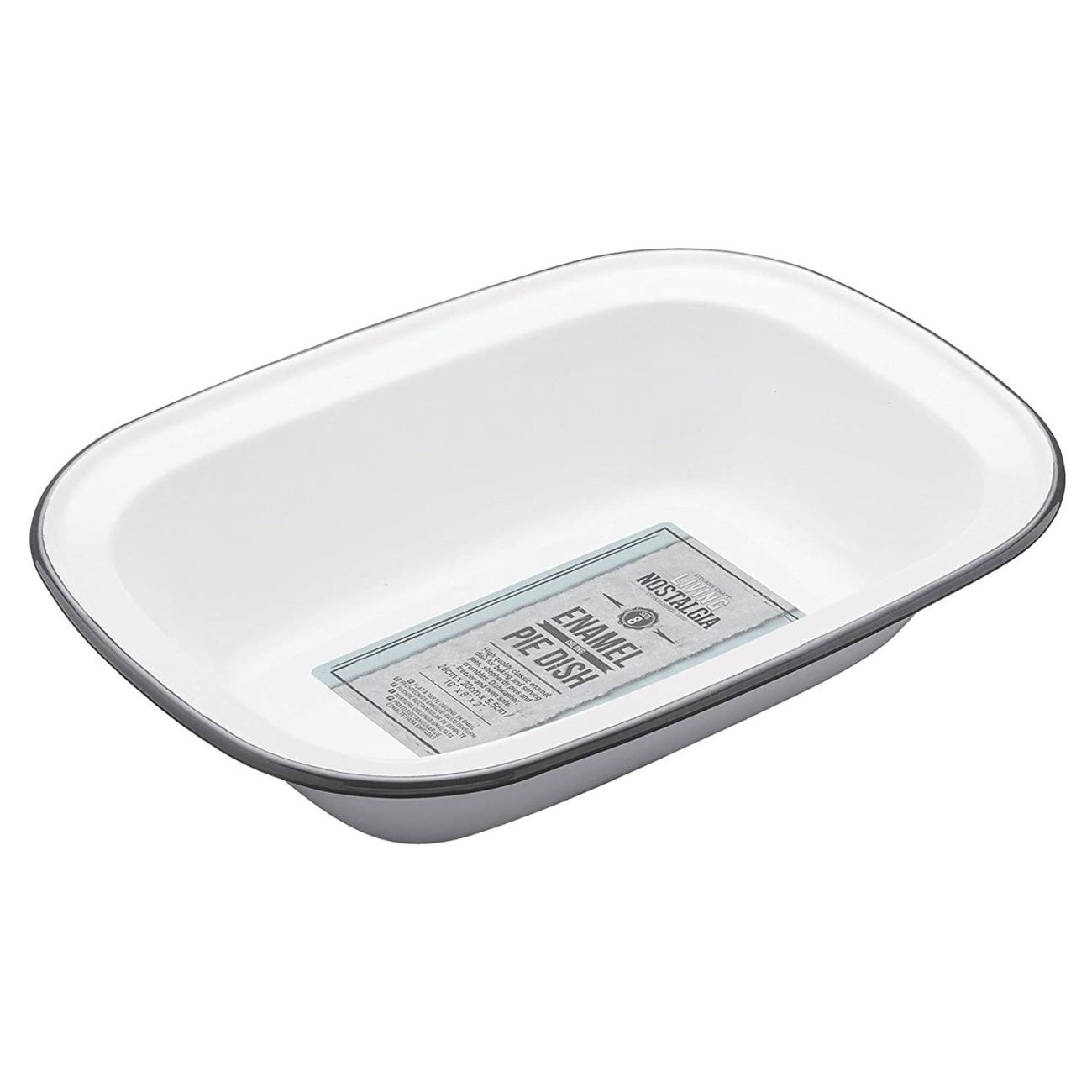 Living Nostalgia Enamel Oblong Pie Dish 26cm
