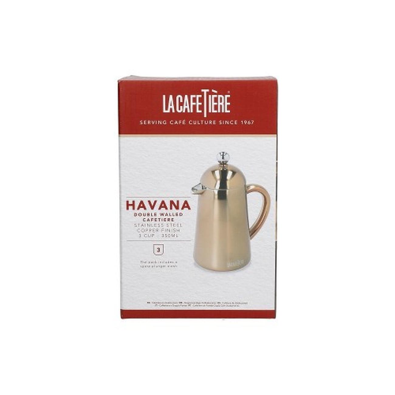 La Cafeti re Havana Double Walled 3 Cup Copper French Press