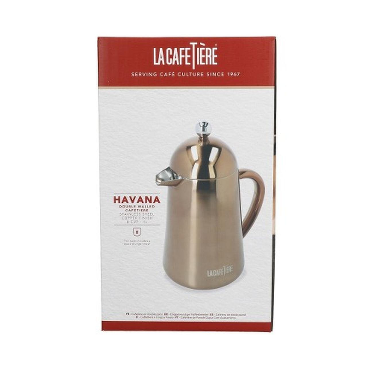 la-cafetiere-havana-double-walled-8-cup-coffee-press-copper - La Cafetiere Havana Double Walled 8-Cup Cafetiere Copper