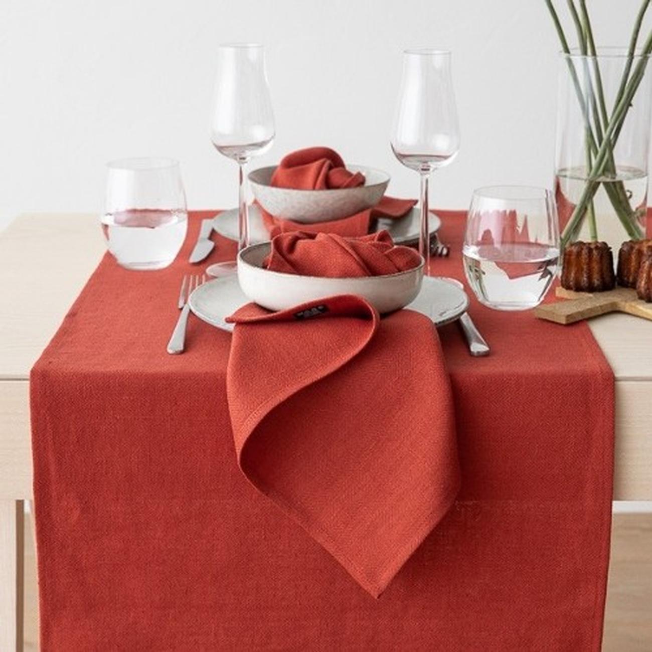 LinenMe Lara Table Runner Orange 41x183cm