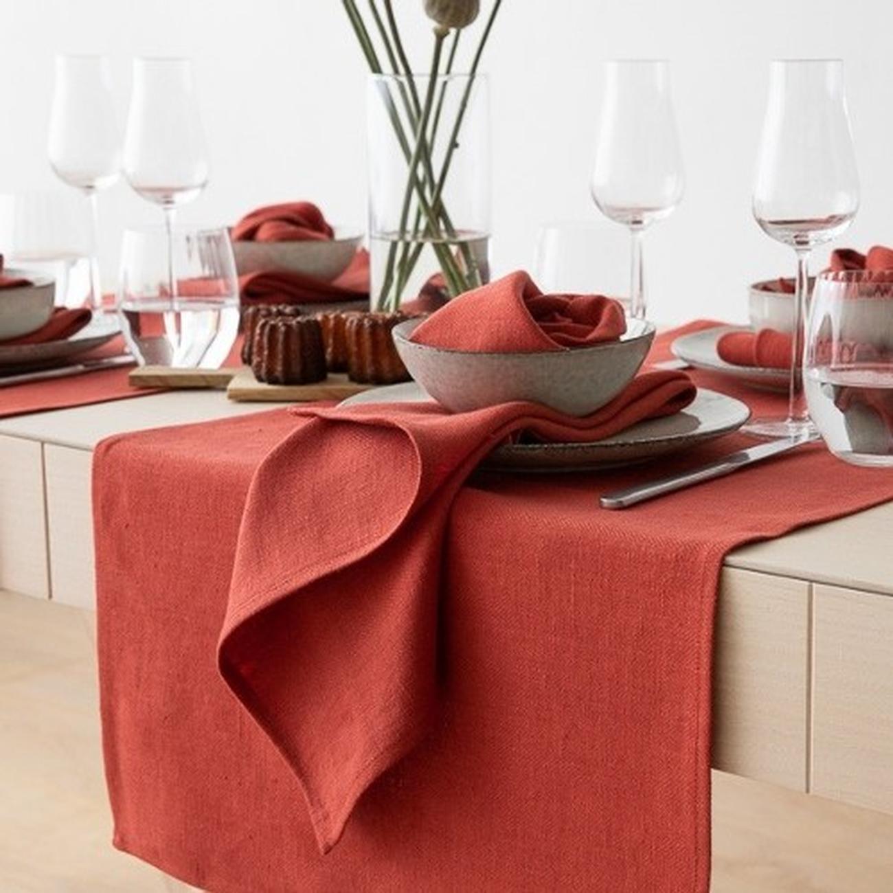 LinenMe Lara Table Runner Orange 41x183cm