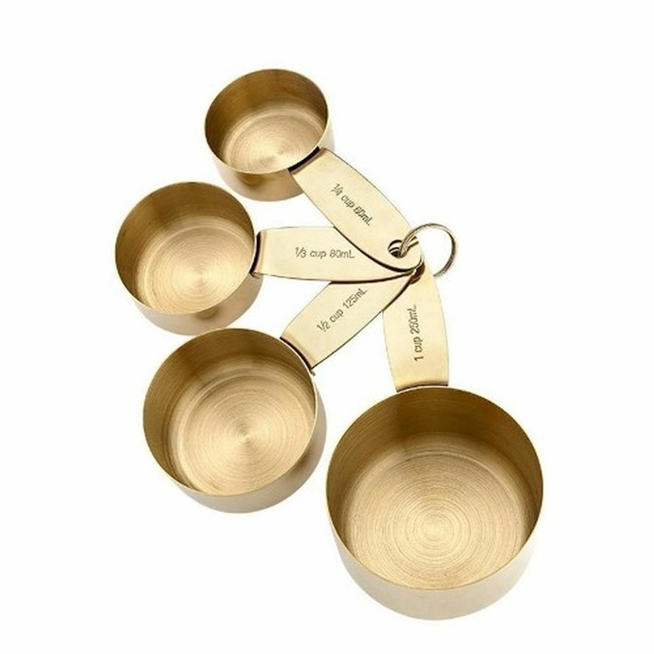 Ladelle Lawson Set 4 Cucchiai Dosatori In Acciaio Inox - Colore Oro Galvanizzato Per Cucina Elegante