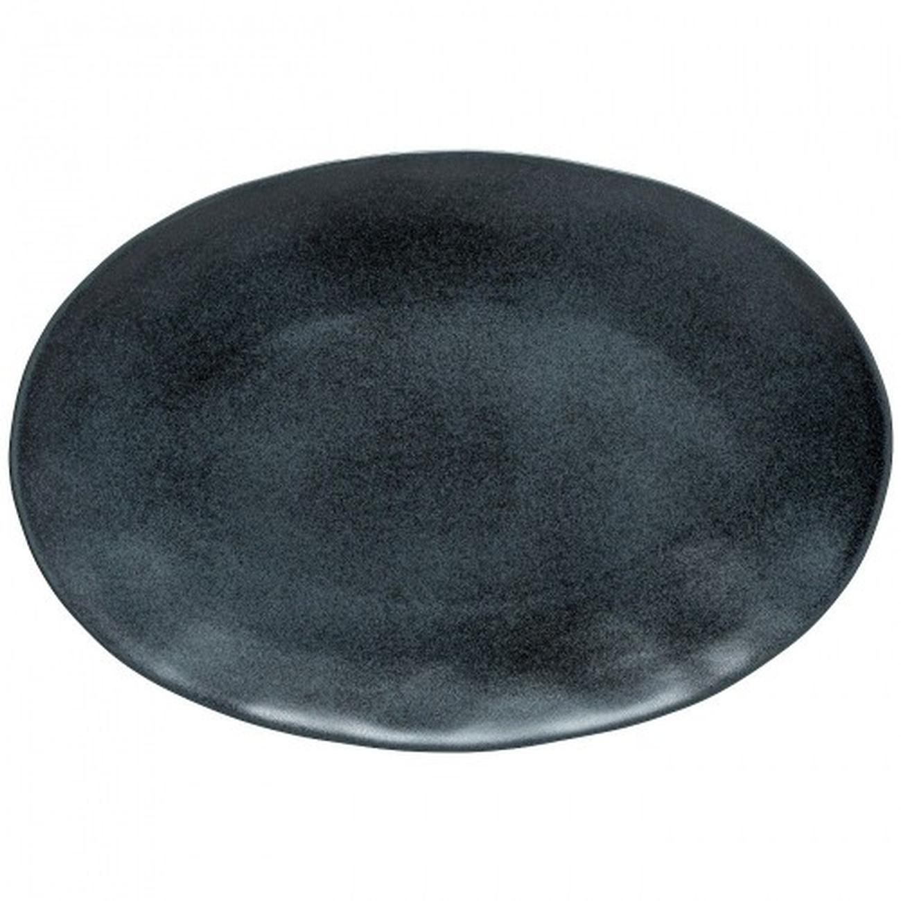 costa-nova-oval-platter-45cm-livia-matte-black - Livia Oval Platter Matte Black 45cm 