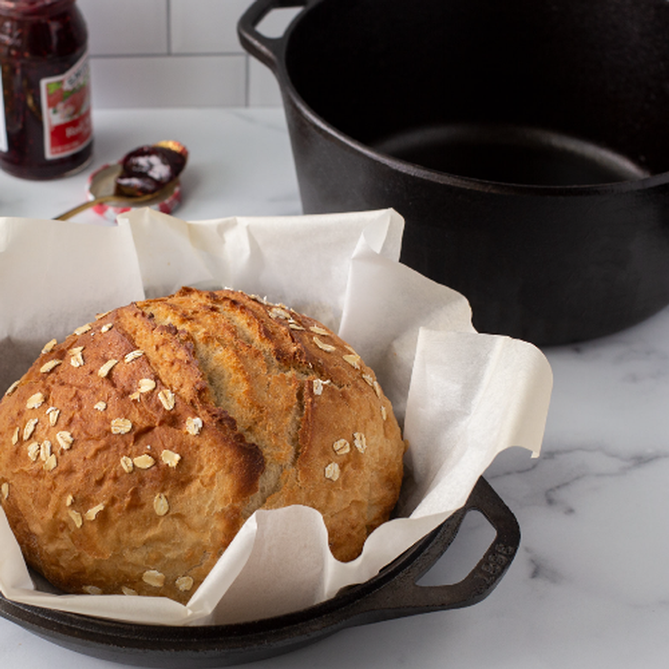 lodge-5-quart-double-dutch-oven-cast-iron - Lodge Cast Iron Double Dutch Oven 5 Quart