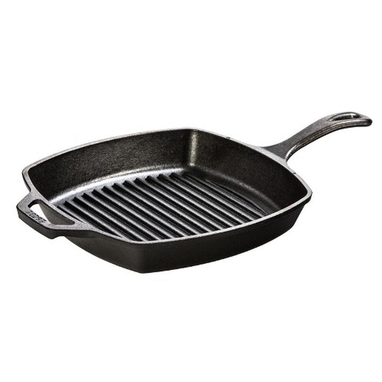 lodge-10-inch-square-cast-iron-skillet - Lodge 10.5in Square Cast Iron Grill Pan