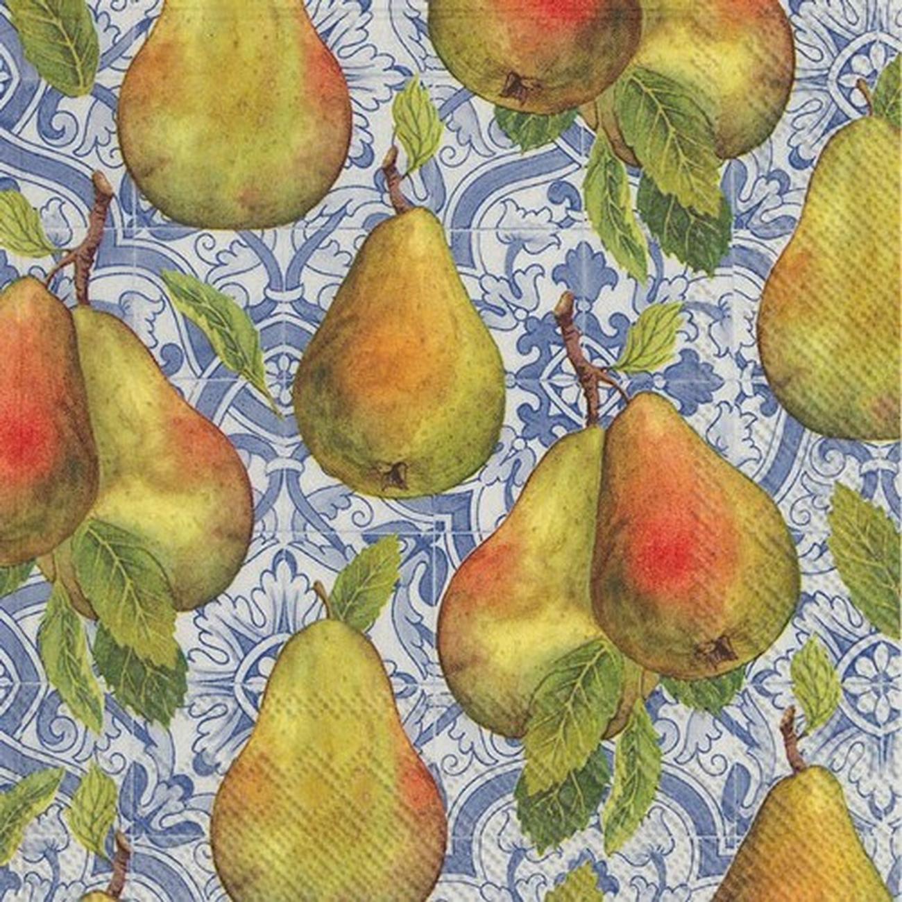 IHR Lunch Napkins Classical Pears Blue