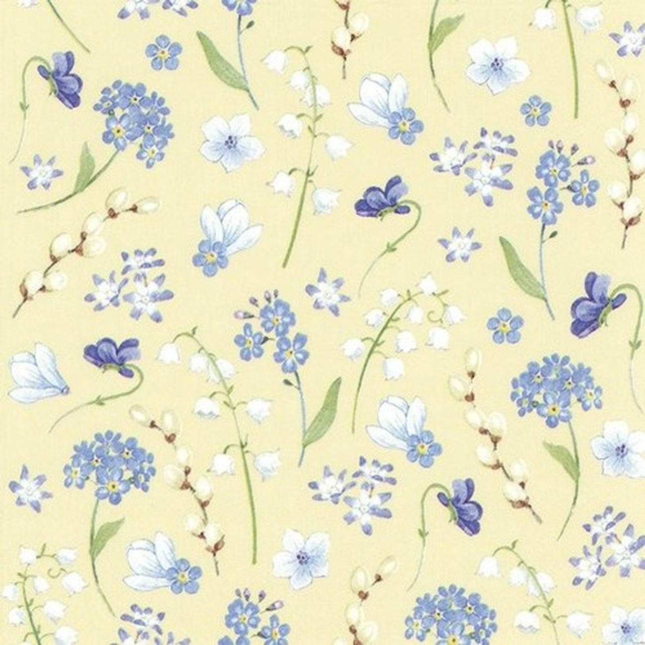 ihr-lunch-napkin-midnight-party-silver-L594805 - IHR Lunch Napkins Flowers In Spring Yellow