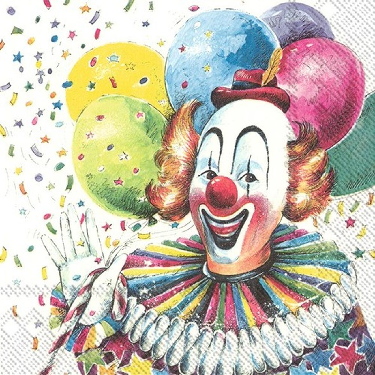ihr-lunch-napkin-Harley-clown - IHR Lunch Napkin Harley