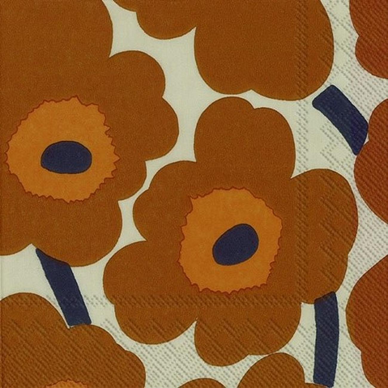 ihr-lunch-napkins-marimekko-unikko-brown-terracotta - IHR Lunch Napkins Marimekko UNIKKO Terracotta