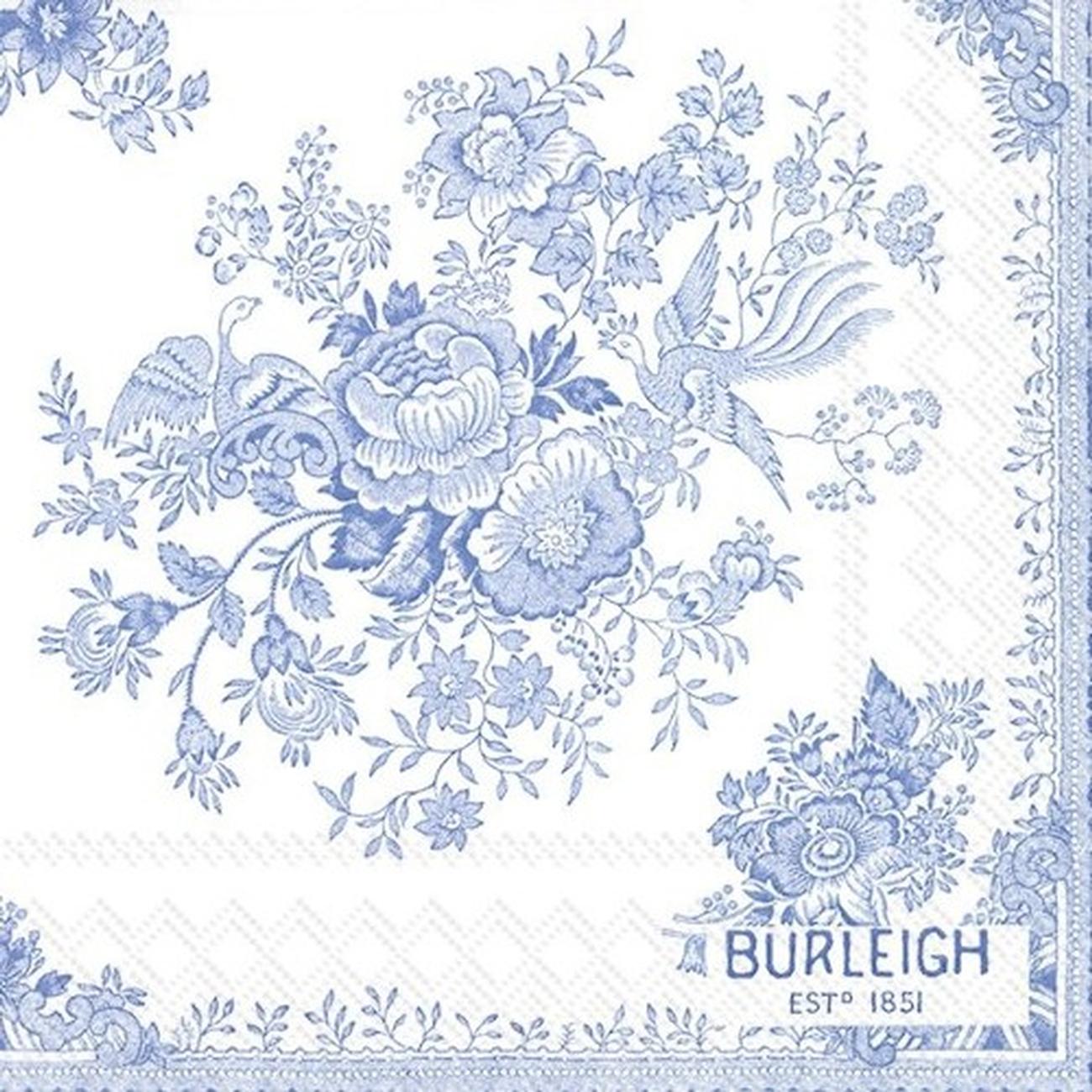 ihr-asiatic-pheasant-blue-lunch-napkins-Burleigh - IHR Lunch Napkins Burleigh Asiatic Pheasant Blue