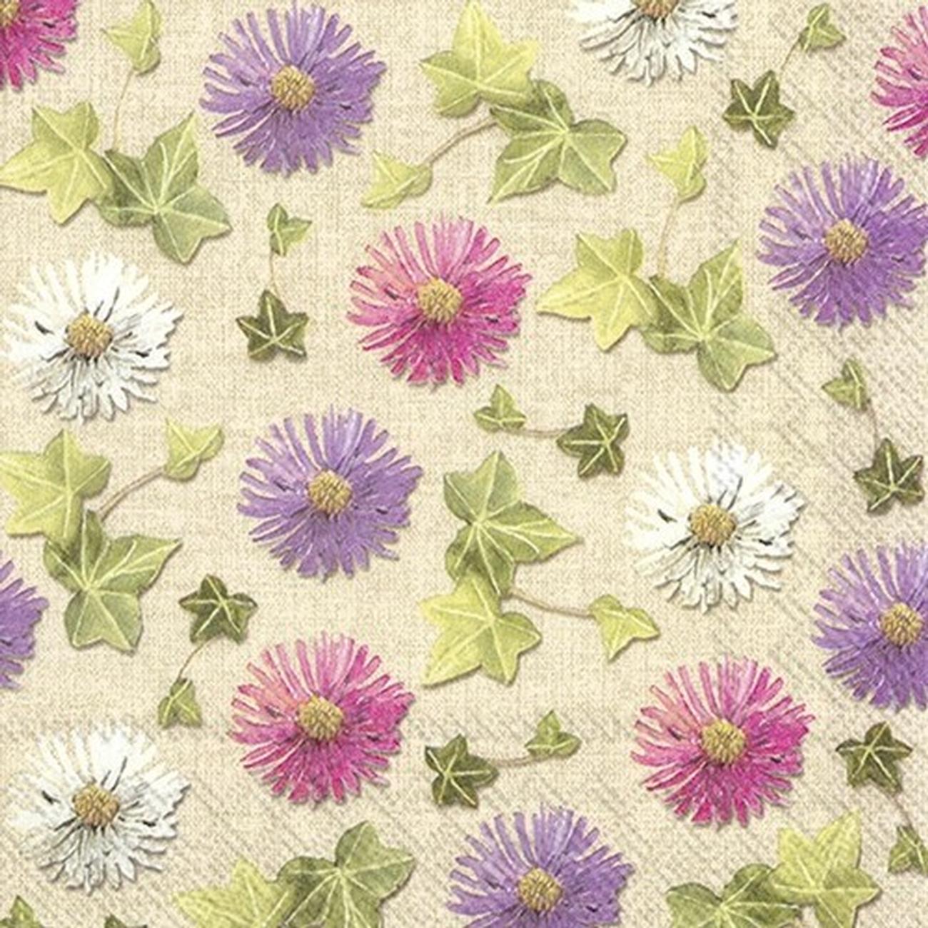 IHR Lunch Napkins Autumn Asters Linen