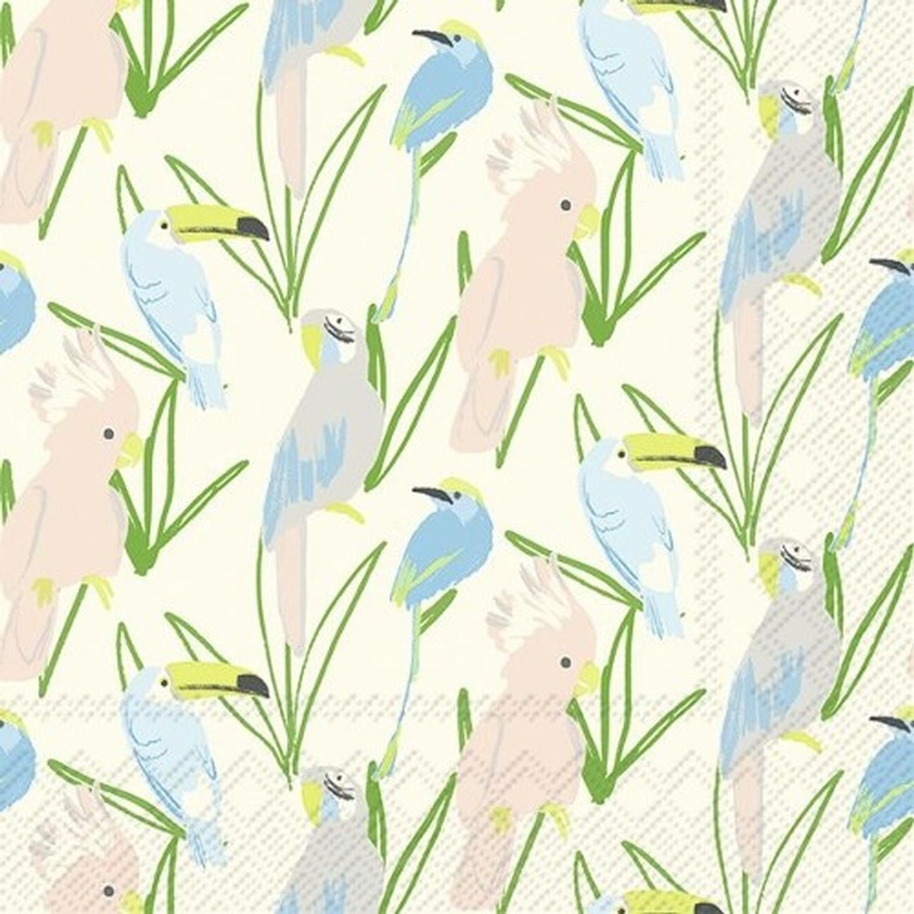 ihr-lunch-napkins-parrots-and-cockatoos-cara-blue-green - IHR Lunch Napkins Cara Blue Green