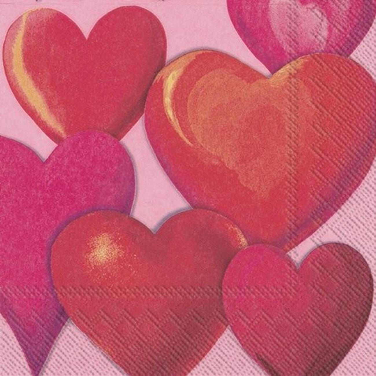 ihr-valentines-lunch-napkins-funny-hearts-pink - IHR Lunch Napkins Funny Hearts Pink