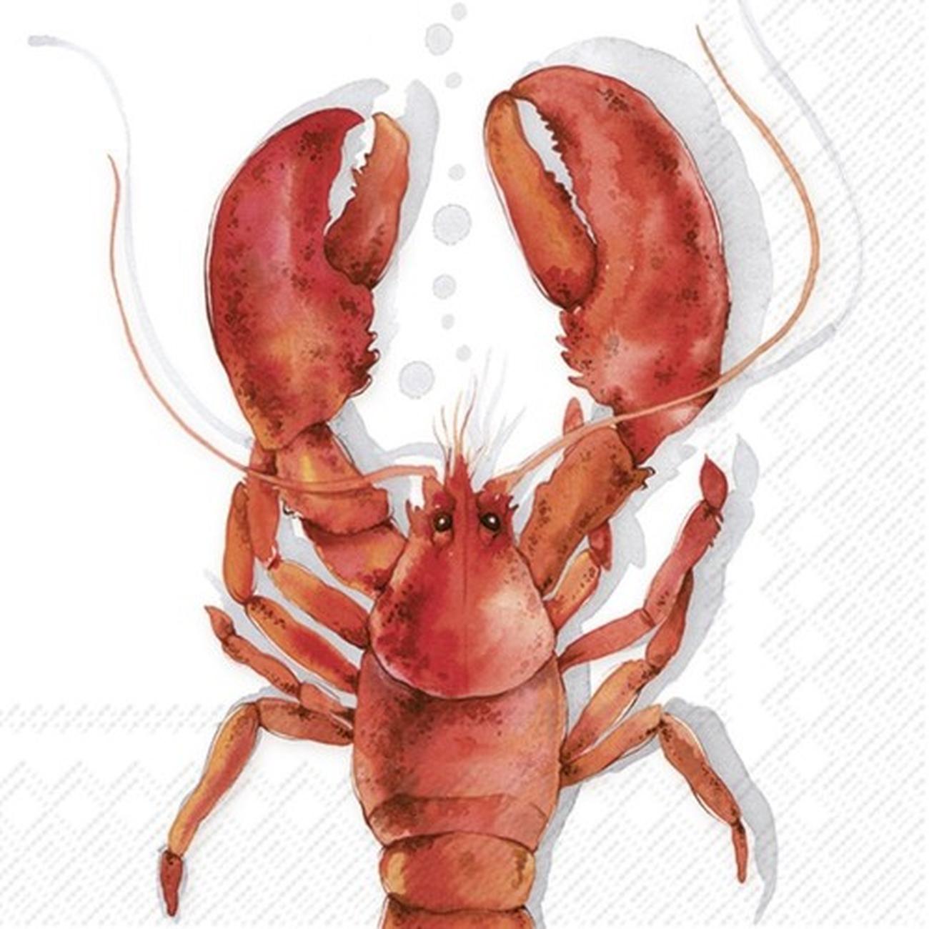 ihr-lunch-napkin-lobster-coral-seafood - IHR Lunch Napkins Lobster Coral